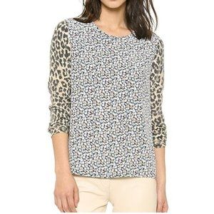 Equipment Floral and Leopard Silk Blouse